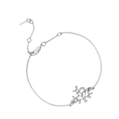 Silver plated crystal tree bracelet